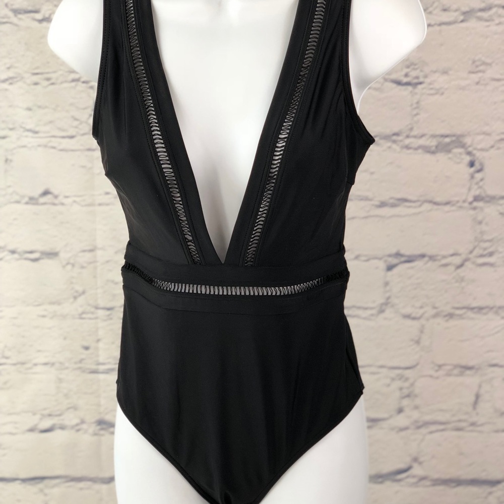 Ted Baker Starz Plunge Swimsuit Black  A242 - Picture 7 of 8